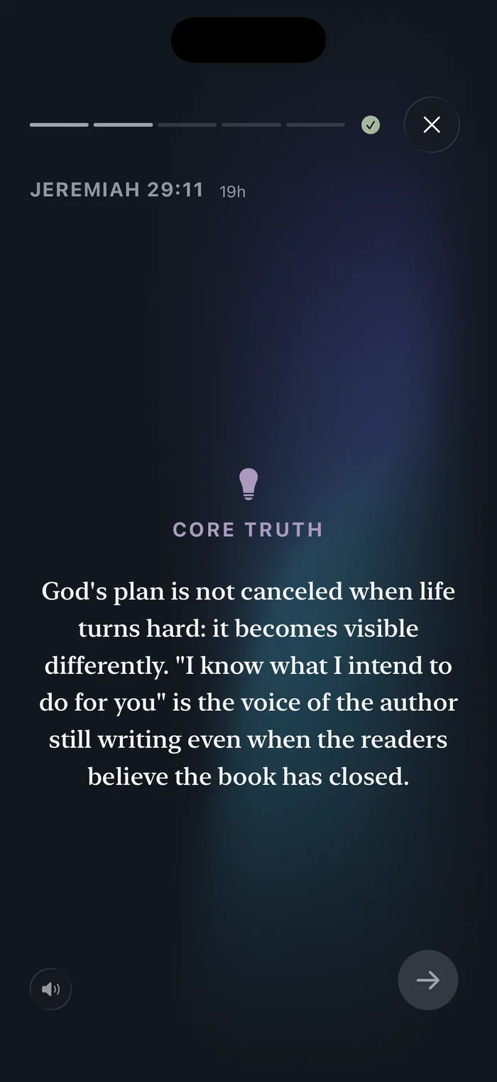 Bible 365 daily devotional, a second immersive reading screen