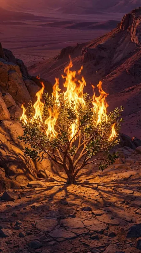 Illustrated Bible story: the burning bush and the call of Moses