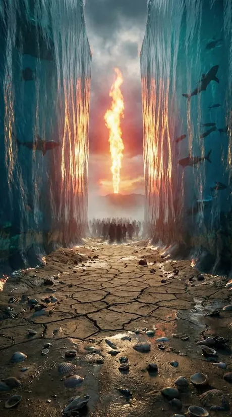 Illustrated Bible story: the parting of the Red Sea